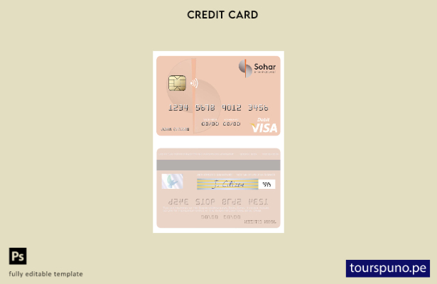 lista para imprimir plantilla de tarjeta de débito visa Omán Sohar International